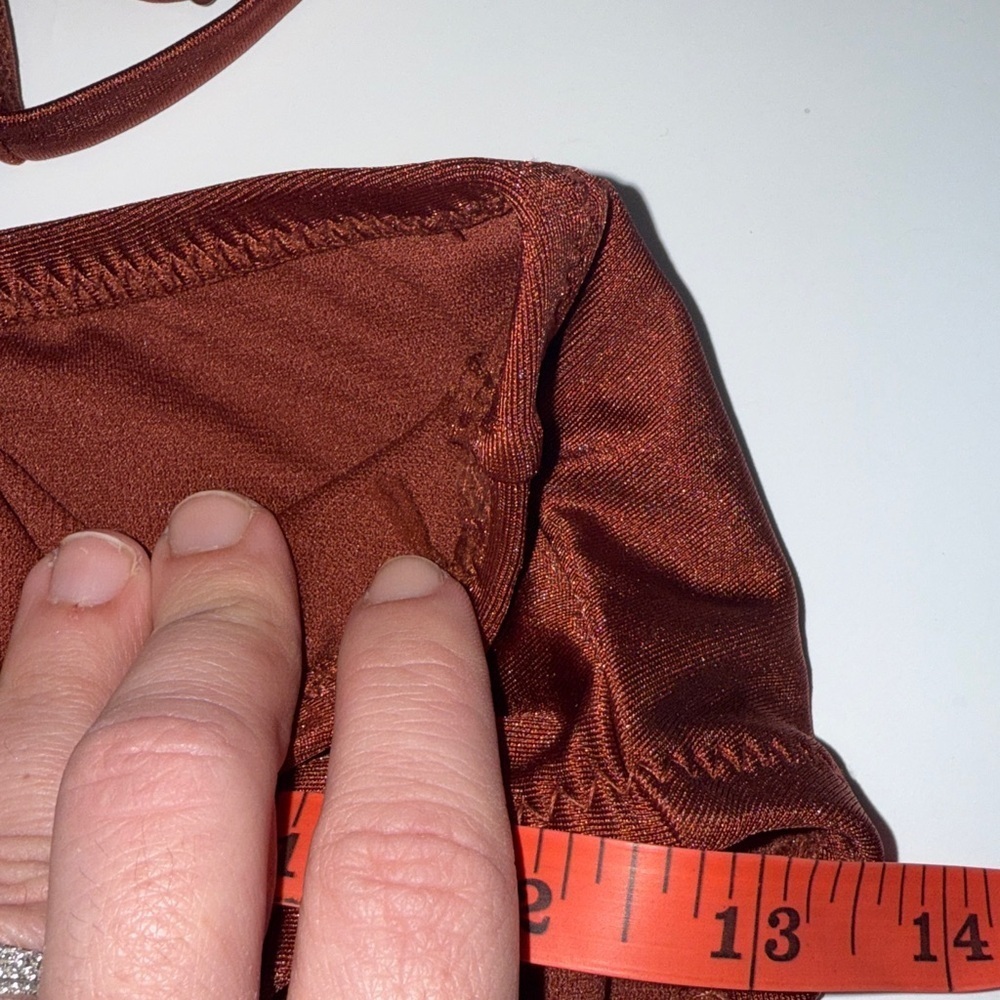 Target Noel Asymetrical Bronze Orange Cut Out One-Piece Swimsuit XS - Picture 12 of 15
